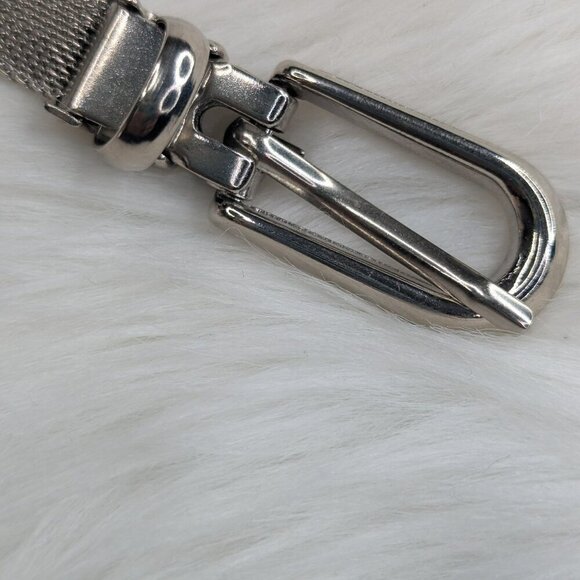 Vintage Silver Color Metal Mesh  Belt. 38 inch Tip To Tip. Nice main image 7